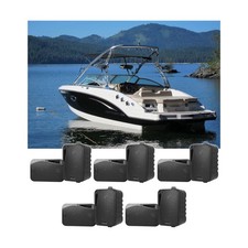  10 Rockville HP4S Black 4" Marine Box Speakers with Swivel Bracket For Boats