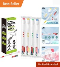 Disposable Toothbrush with Toothpaste, 12 Pack Individually Wrapped Travel To...
