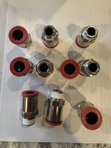 Legris Push-Fit Adapter Fitting, 1/2 In Tube Size, Brass, Silver, 10