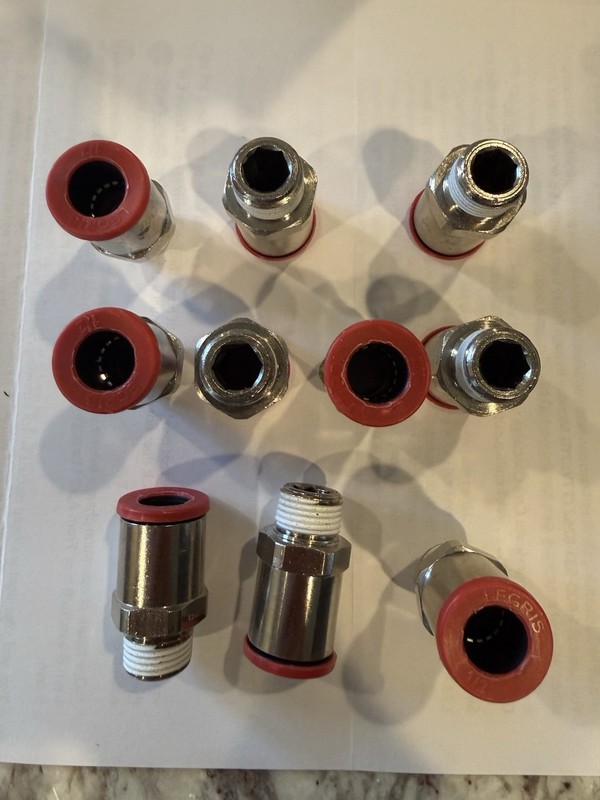 Legris Push-Fit Adapter Fitting, 1/2 In Tube Size, Brass, Silver, 10