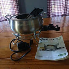 Cuisinart Electric Fondue Set CFO-3SS 3-Quart Stainless Steel EUC Manual