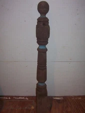 Antique 1880's Turned Wooden Newel Post Architectural Salvage 39" Tall