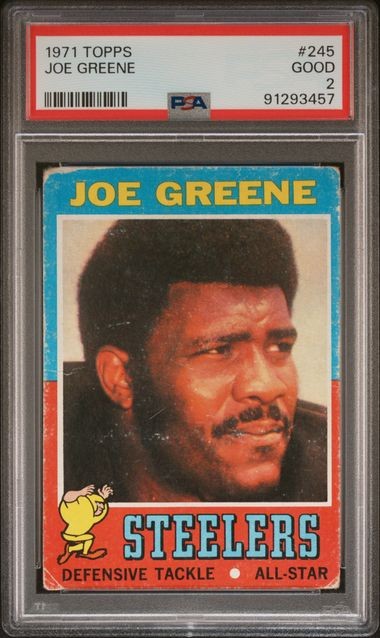 Mean Joe Greene Rookie Card - 1971 Topps #245 - Pittsburgh Steelers HOF - PSA 2