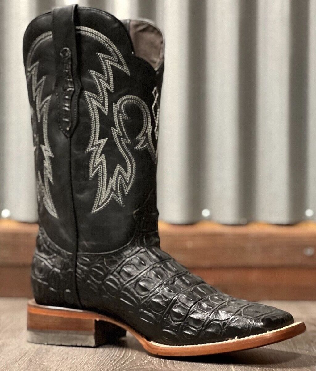 MEN'S RODEO COWBOY ALLIGATOR TAIL PRINT WESTERN SQUARE TOE MEN'S RODEO COWBOY ALLIGATOR TAIL PRINT WESTERN SQUARE TOE
