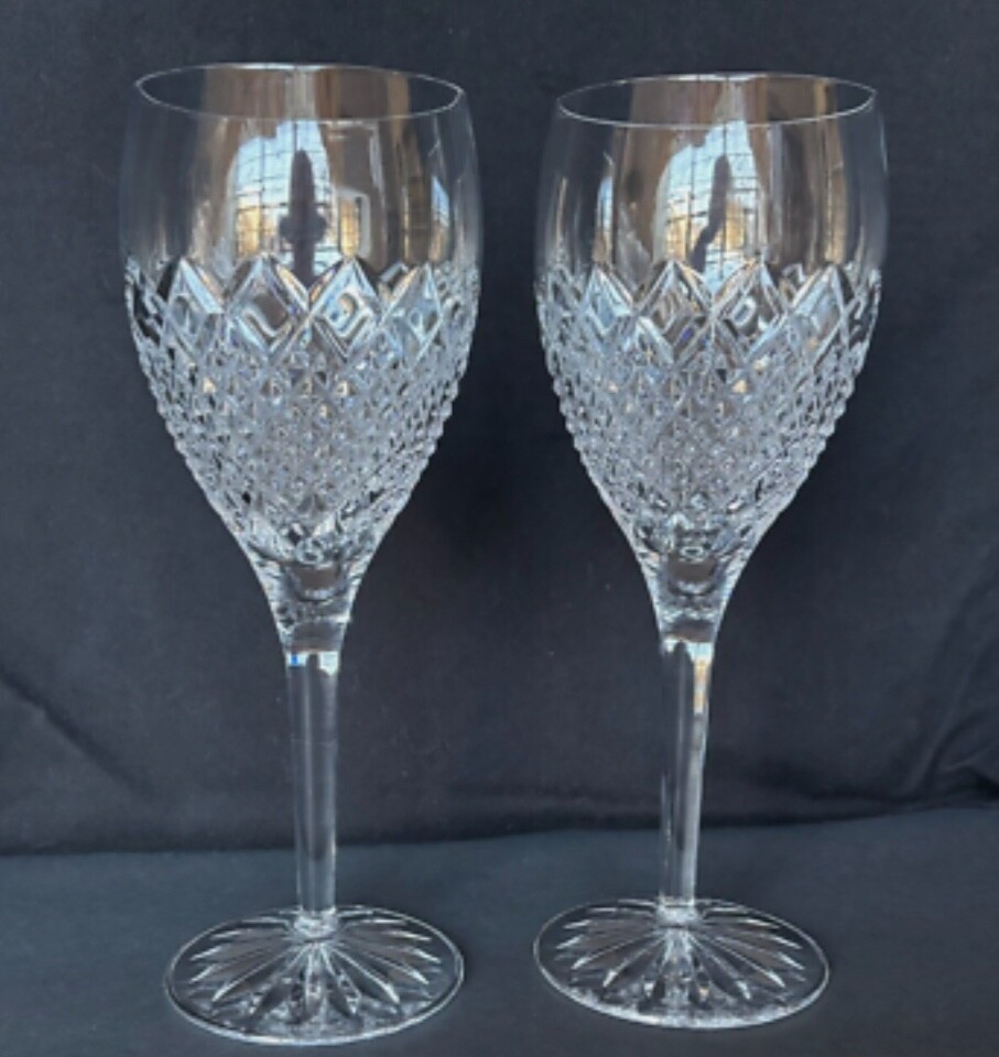 New Waterford Castle Nore Goblet Glasses Set of 2 in Original Box 154766