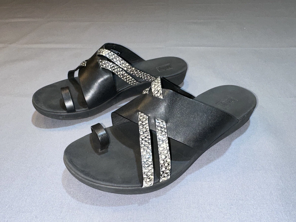 Fitflop loopy leather best sale slides
