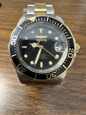 Invicta Pro Diver Watch Men 40mm Black Dial Two Tone Automatic