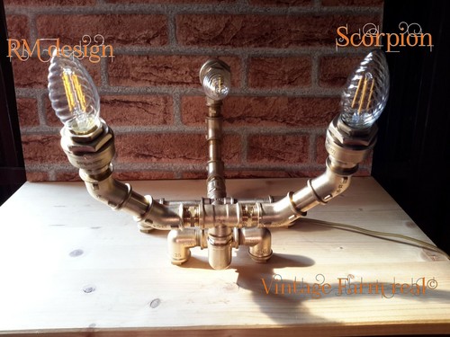 Lampada Steampunk Industrial "Scorpion" -3 lampadine led comprese (4W=40W) - Foto 3 di 8