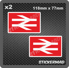 x2 British Rail Train Station Stickers Old Style Railway Vintage RETRO Sign GB