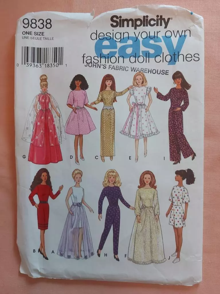 Barbie Doll Evening Dress Gown Bathing Suit Simplicity 5215 Pattern -  Vintage Sewing Patterns Shop