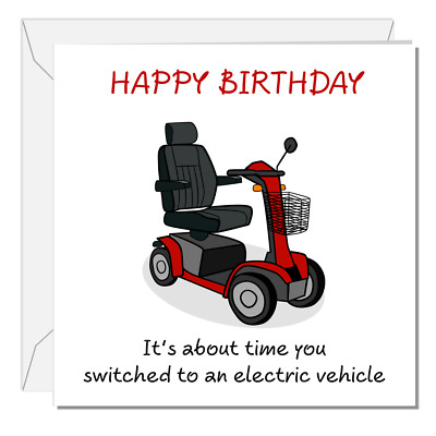 Lustige Geburtstagskarte - Elektrofahrzeug Auto - 60. 70. 80. Geburtstag - Humorvoll