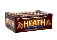 Hershey's Heath Milk Chocolate English Toffee Candy, 1.4 oz Bars (18ct)