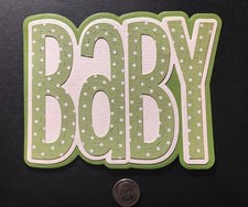 HANDMADE Paper Die Cut 1 Baby Title Scrapbook / Card Embellishment