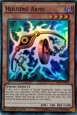 holding arms yugioh card Legs - LED7-EN011 - Common Near Mint? MIL1-EN003 HOLDING ARMS SUPER RARE