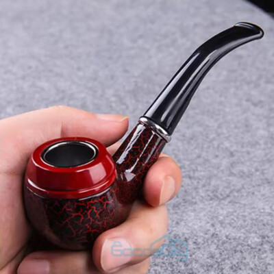 Durable Wooden Tobacco Pipe Handmade Cigarettes Smoking Pipe Bent Curved Stem