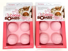 2 Pack Mobi Marshmallow Snowman Silicone Molds for Hot Chocolate Cocoa Bombs New