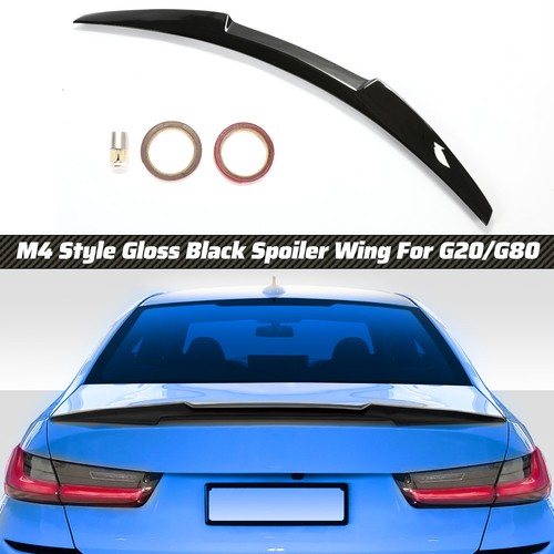 FOR 19 23 BMW G20 330i M340i G80 M3 GLOSS BLACK M4 STYLE HIGHKICK TRUNK for-19-23-bmw-g20-330i-m340i-g80-m3-gloss-black-m4-style-highkick-trunk