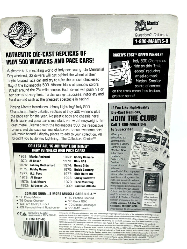 Johnny Lightning Indianapolis 500 Champions Colección Lote de 3 Paquetes-LEER Foto 3 de 4