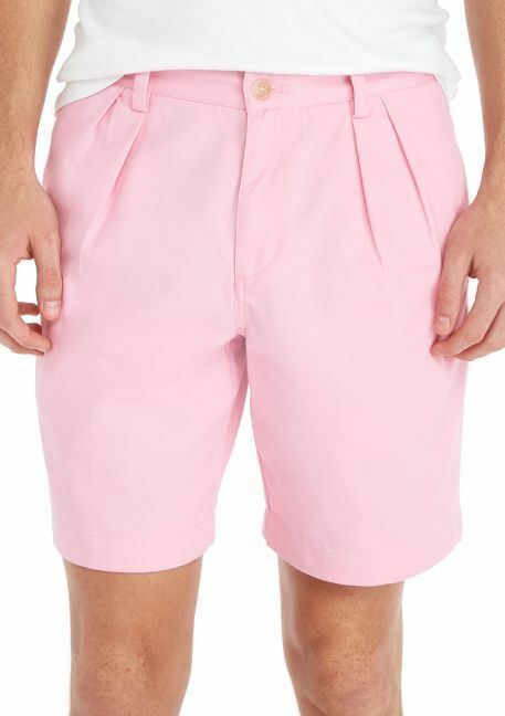 Chaps Mens Shorts Pink Double Pleat Twill Waist 29 in Inseam 8 in