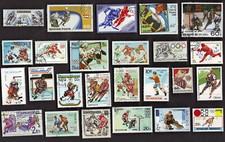 25 ALL DIFFERENT ICE HOCKEY ON STAMPS