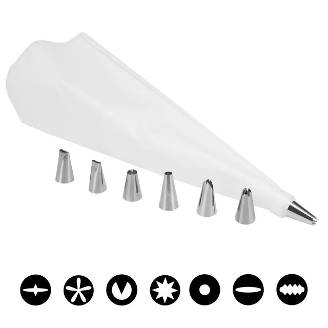 HAPPOW Tortenspritze Edelstahl - Profi-Set Mit 6 Düsen & Spritzbeutel