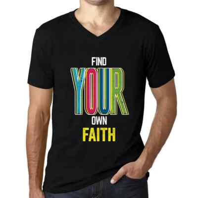 Herren Grafik T-Shirt V-Ausschnitt Finden Sie Ihren eigenen Glauben   Find Your