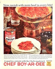Chef Boy-Ar-Dee Ravioli In Sauce An Italian Meal in a Minute Vtg Mag Print Ad