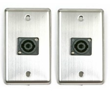 2 OSP Stainless Steel Duplex Audio Wall Plate with 1-Speakon NEUTRIK Connector