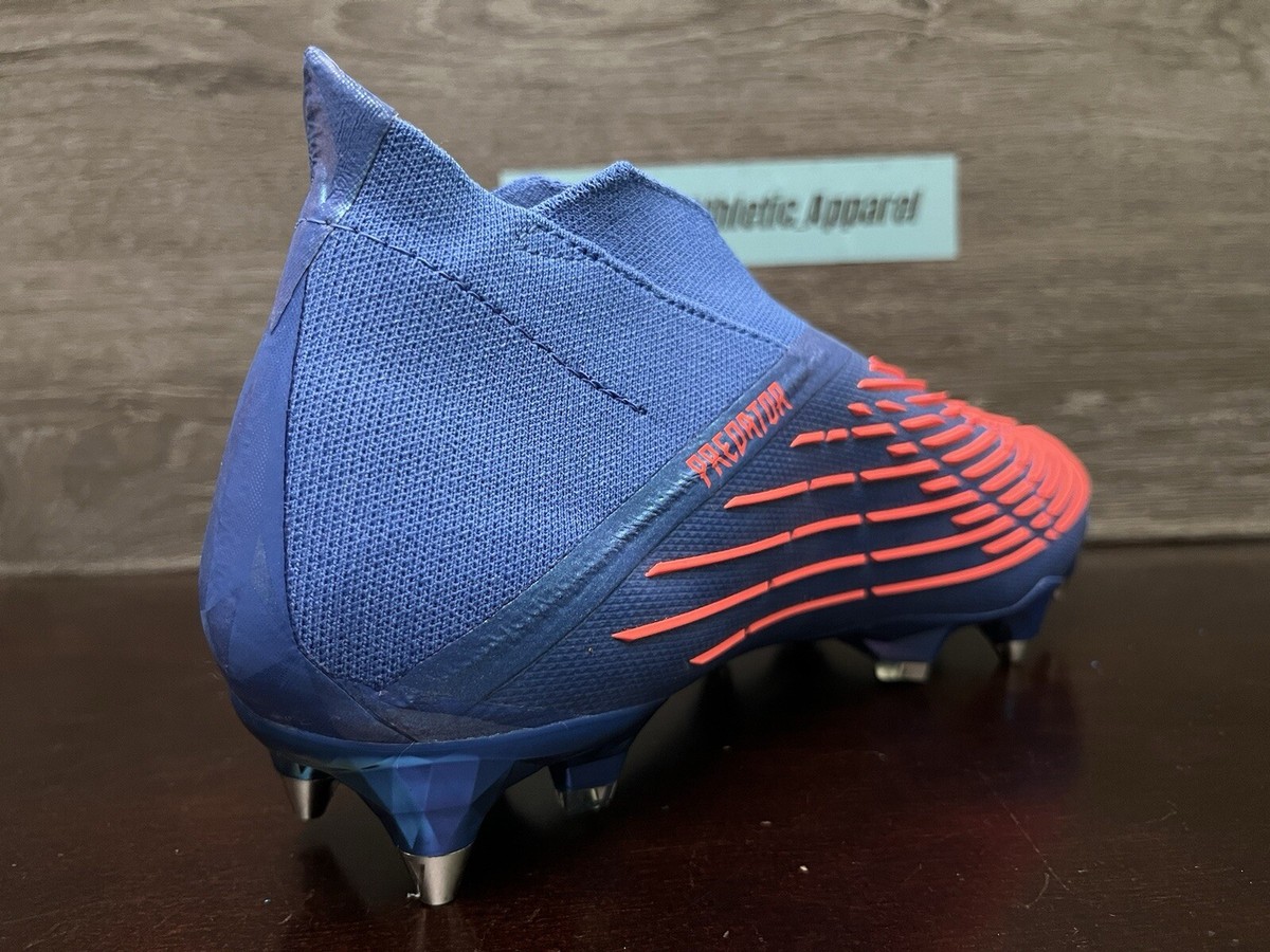 Unisex Adidas Predator Edge Blue Soccer Cleats Orange Accents 38.5 Adidas Predator Edge+ SG Soccer Cleats Blue Orange Men main image 3