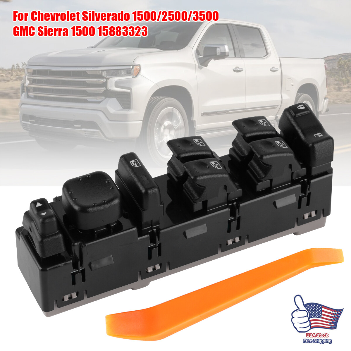 15883323 Front Driver Side Power Window Switch And Door Lock W/O - Foto 7