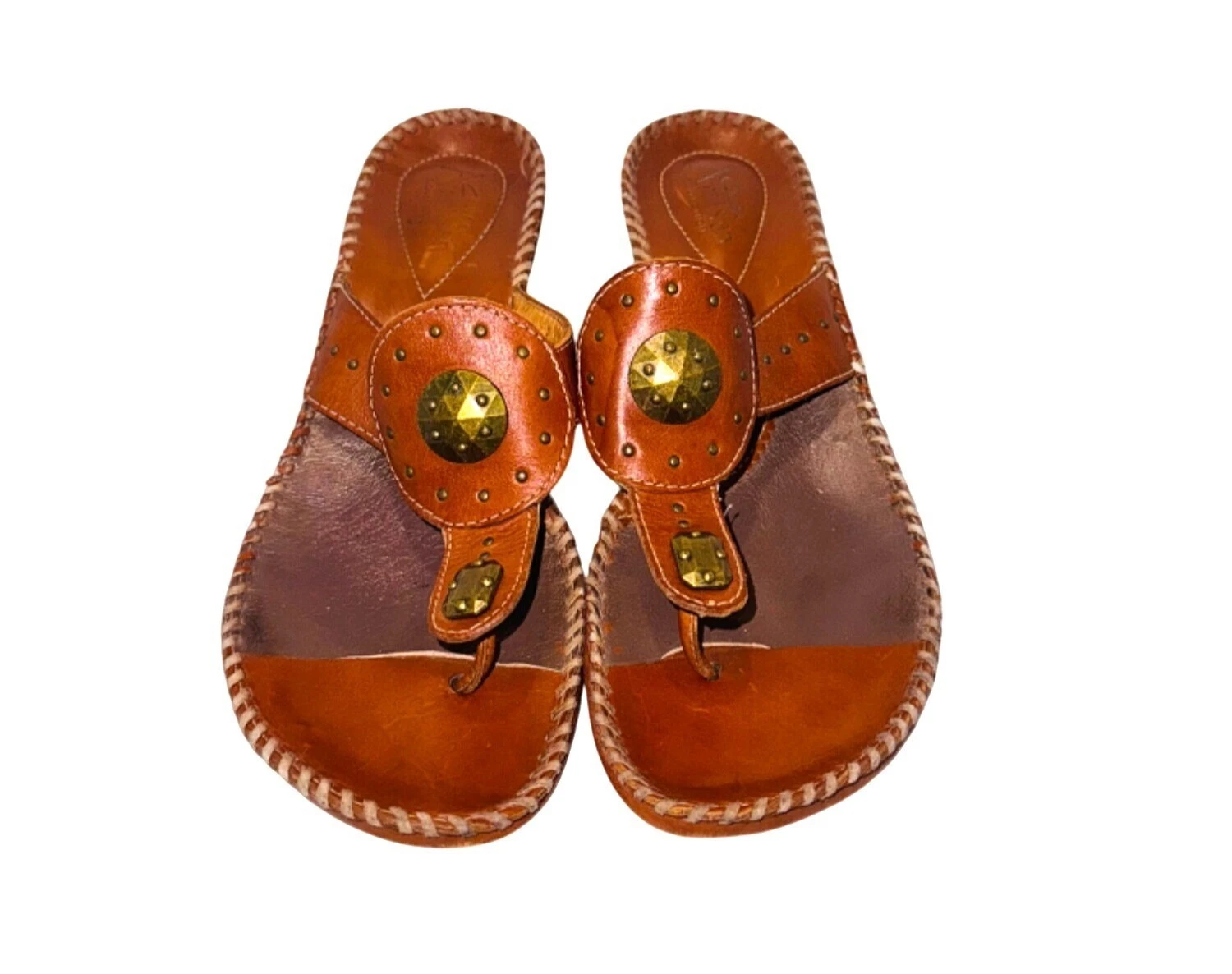 Clarks Artisan Collection Sandalo con zeppa in pelle borchie bordo intrecciato Boho Cottage