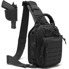 Tactical Gun Bag Pistol Holster Concealed Carry Chest Crossbody Pack Handgun Bag