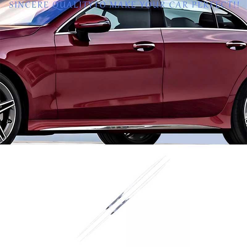 For Benz CLS-Class 2019-2023 Chrome Steel Side Door Body Guard Molding Strip 2PC