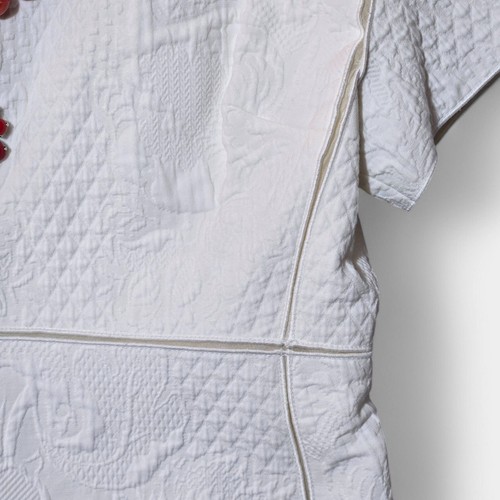 Giambattista Valli Quilted Dress White Short Sleeve Beaded Designer 46 US 12 NWT - Picture 6 of 16