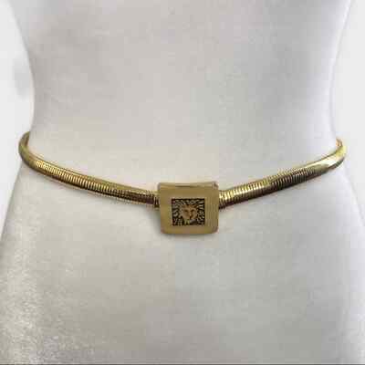 Vintage Gold Stretchy Belt with Lions Head Clasp Lion Head Belt In Vintage Belts for sale - eBay main image 4