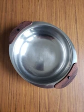 GENSE Stainless Steel 18/8 Serving Bowl with Wood Handles Sweden MCM vintage EUC