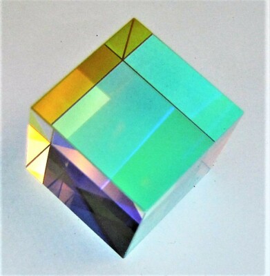 Optical Glass Crystal Cube RBG Dispersion Prism Light Spectrum Physics Art 22mm