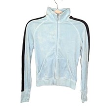 Y2K juicy couture zip up front long sleeve jacket top velour size women's small