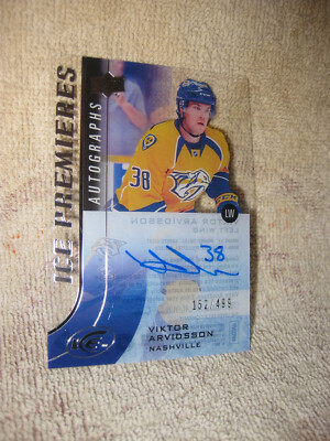 2015-16 Upper Deck Ice #IPA-VA Viktor Arvidsson Ice Premieres Auto /499 RC