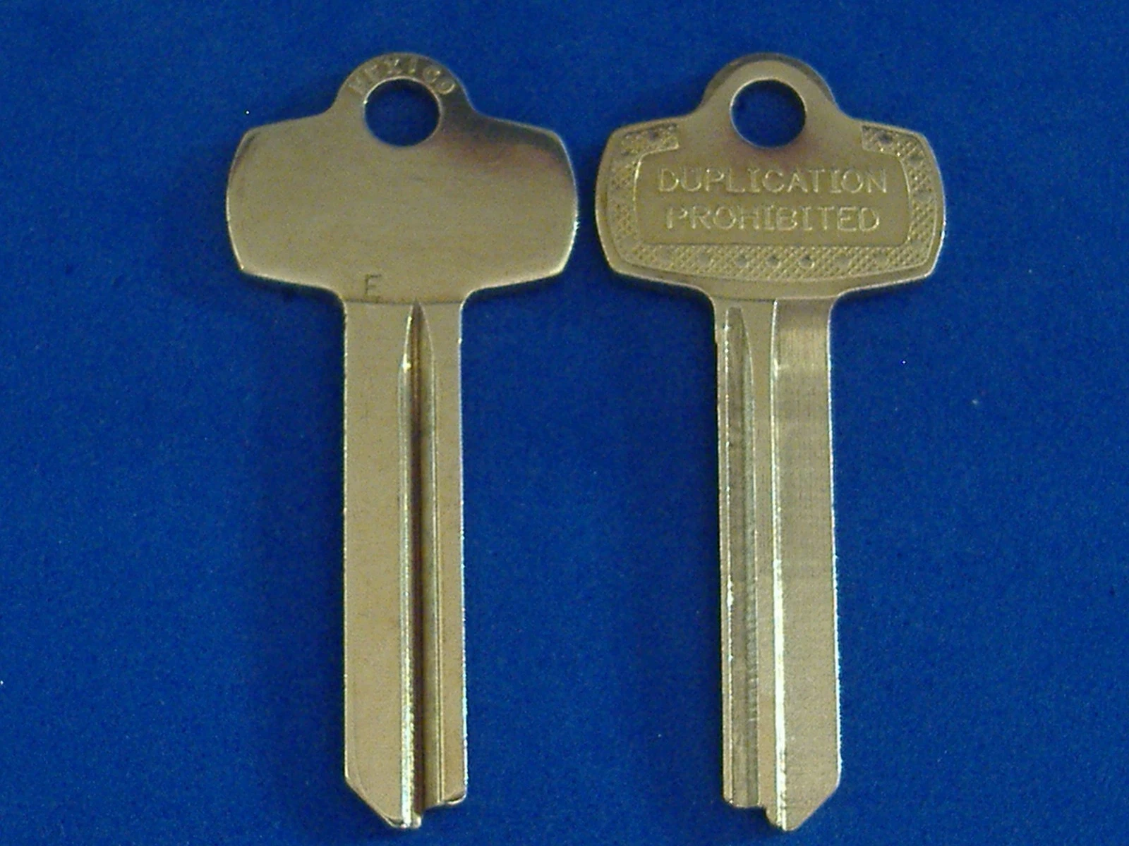TWO NICKEL SILVER FITS BEST KEY BLANKS FOR "E" KEYWAY - product detail image 1