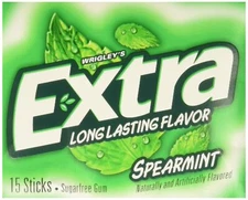 Extra Sugar Free Gum, Spearmint, 15 Stick (pack of 20)