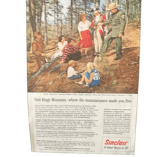 Vintage 1959 Sinclair Oil Kings Mountain Ad Advertisement
