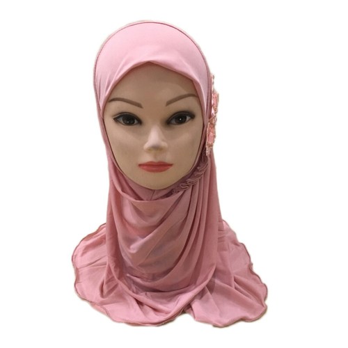 2-6Y Kids Girls Hijab Muslim Amira One Piece Turban Scarf Shawl Wrap Headscarf - Picture 32 of 32