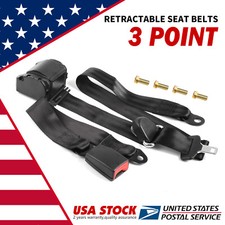 1 Universal 3 Point Retractable Seat Belts Fit For Jeep Cj Yj Wrangler 1982-95