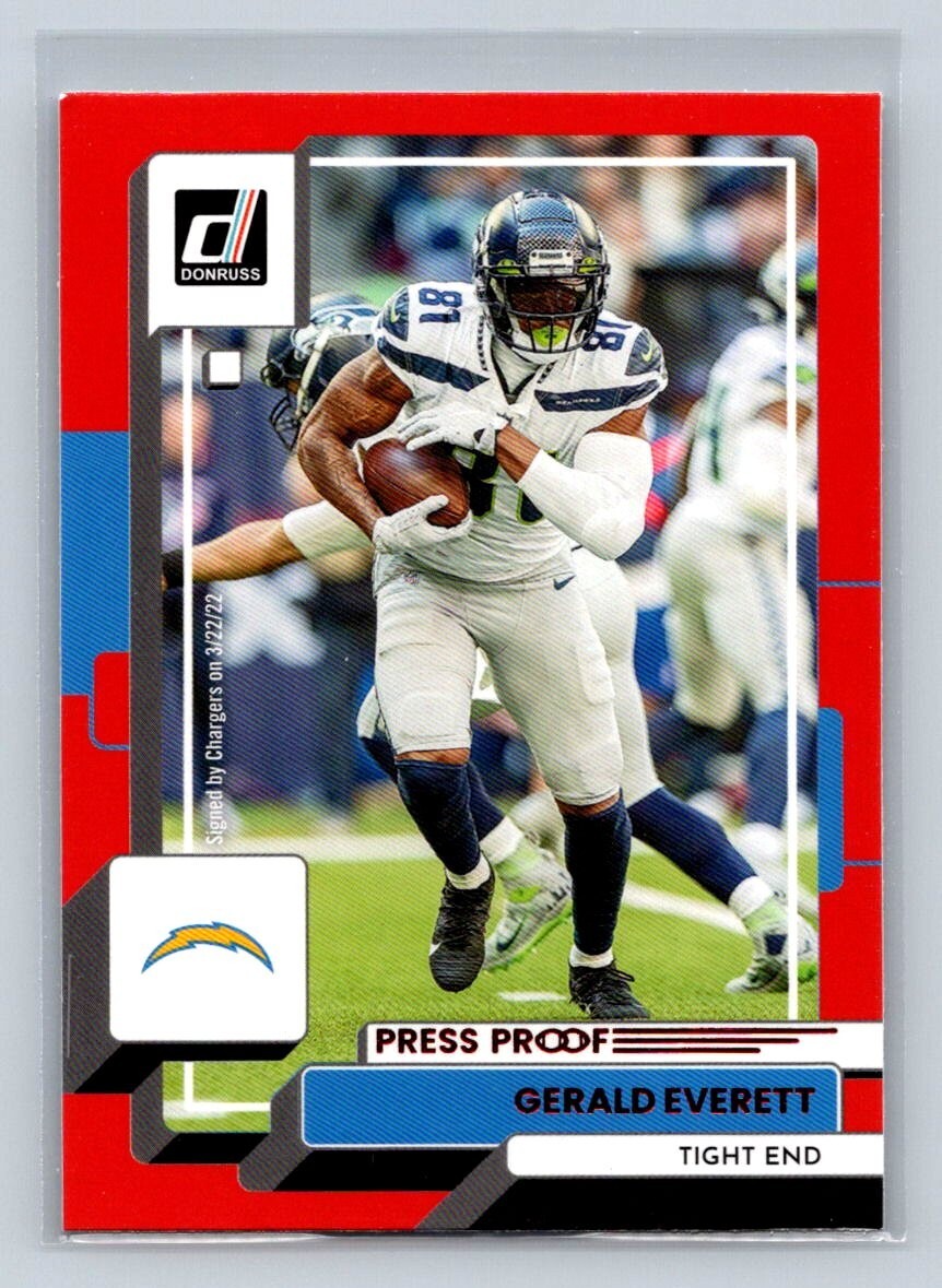 2022 Donruss Red Press Proof #293 Gerald Everett Los Angeles Chargers