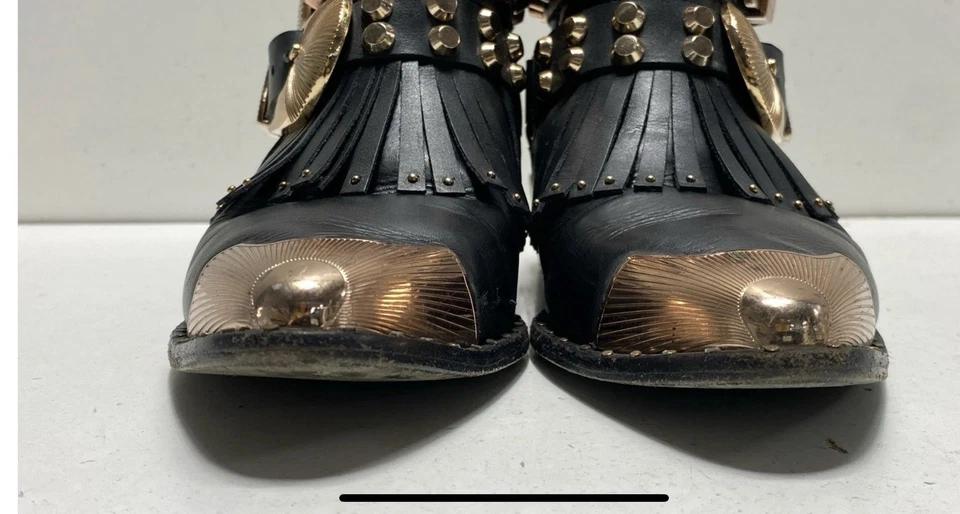 Botas al tobillo de cuero negras para mujer Ivy Kirzhner tacón bajo talla 7,5 (funciona pequeño) Foto 2 de 4