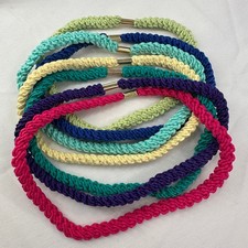 Set of 7 VTG Braided Rope Headbands Vibrant Colors