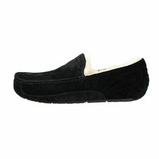 UGG MENS ASCOT BLACK SUEDE / SHEEPSKIN MOCCASIN SHOES SIZE US 9/UK 8/EU 42 NEW