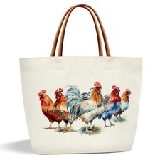 Chicken Bag Chicken Tote Bag, Chickens Gifts for Women, Rooster Canvas Tote B...