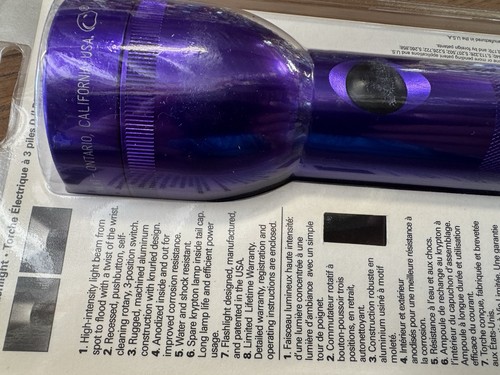  Maglite S3D986 3-Cell D Incandescent Flashlight purple anodized aluminum alloy  - Picture 6 of 11